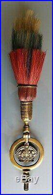 Very rare Royal double-sided terret/swinger with detachable 3-tiered r/withb plume