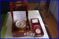 Very rare Russian marine chronometer KIROVA +deck watch POLET