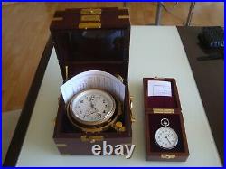 Very rare Russian marine chronometer POLET +deck watch POLET