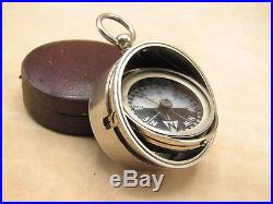 Very rare Short & Mason gimballed pocket compass with Singers Patent mop dial