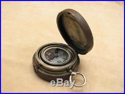 Very rare Short & Mason gimballed pocket compass with Singers Patent mop dial