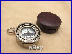 Very rare Short & Mason gimballed pocket compass with Singers Patent mop dial