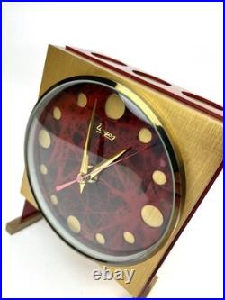 Very rare Space Age solid Brass Cubist Mid Century Desk Clock by Urgos Germany