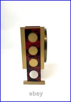 Very rare Space Age solid Brass Cubist Mid Century Desk Clock by Urgos Germany