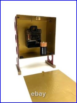 Very rare Space Age solid Brass Cubist Mid Century Desk Clock by Urgos Germany