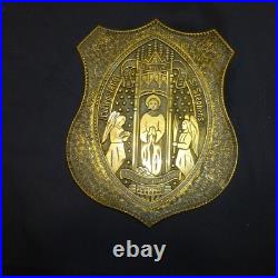 Very rare St Stephen's College 1860 Bard large brass plaque be thou faithful
