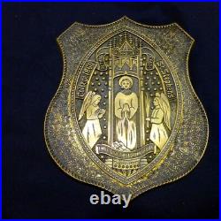 Very rare St Stephen's College 1860 Bard large brass plaque be thou faithful
