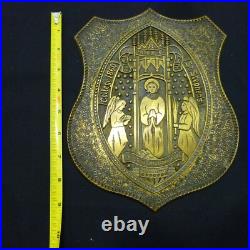 Very rare St Stephen's College 1860 Bard large brass plaque be thou faithful