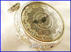 Very rare Sterling silver pair case verge Pocket watch Debaufre London ca 1710