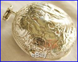 Very rare Sterling silver pair case verge Pocket watch Debaufre London ca 1710