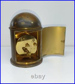 Very rare Vintage Europa 8 Day brass Table Clock With Closing Doors and Dome