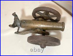 Very rare antique 19th century heavy brass cast iron signal cannon model toy gun