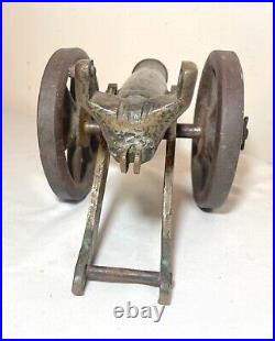 Very rare antique 19th century heavy brass cast iron signal cannon model toy gun