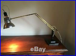 Very rare early 1930s antique Herbert Terry 1227 lamp with brass arms