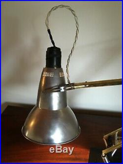 Very rare early 1930s antique Herbert Terry 1227 lamp with brass arms