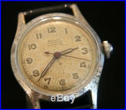Very rare men's 1940's WWII vintage Bovet Freres 17J Swiss military wristwatch