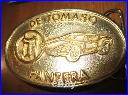 Very rare original Brass DeTomaso Pantera Vintage Belt Buckle 70s era