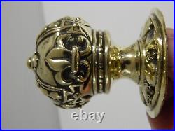 Very rare original early Victorian Brass Crown Door Knobs