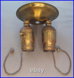 Very rare pair of early Hubbell fat-boy pull chain light sockets excellent