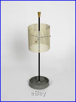 Very rare round mid century modern perforated metal umbrella stand