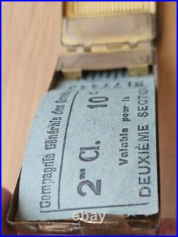 Very rare ticket holder Le Parisien brass metro Paris 1900