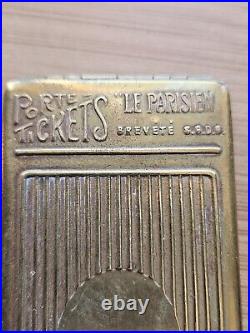 Very rare ticket holder Le Parisien brass metro Paris 1900