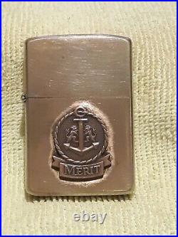 Very rare vintage 1985 solid brass Merit Zippo lighter