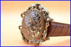 Very rare vintage skeleton wristwatch grape ingraved