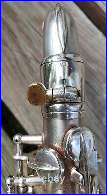 Veryrare Silver Plate Conn M Viii Naked Lady Rolled Tone Hole Pro Alto Sax Very Rare Brass