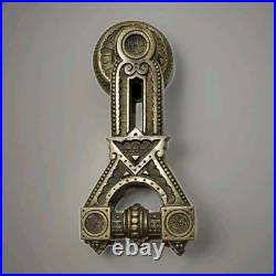 Victorian Door Knocker, geometric East Lake ornate Brass Design, Very Rare Item