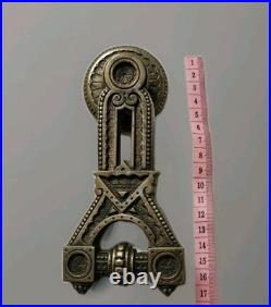 Victorian Door Knocker, geometric East Lake ornate Brass Design, Very Rare Item