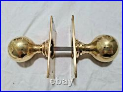 Victorian LeggeSolid Brass Mortice Door Knobs 6 Pairs On Backplates Very Rare