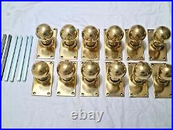 Victorian LeggeSolid Brass Mortice Door Knobs 6 Pairs On Backplates Very Rare