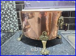 Victorian Very Large Rare Hammered pure Copper and Brass Planter, log, Coal Buck