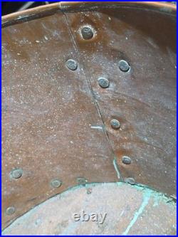 Victorian Very Large Rare Hammered pure Copper and Brass Planter, log, Coal Buck