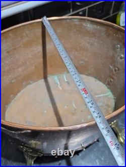 Victorian Very Large Rare Hammered pure Copper and Brass Planter, log, Coal Buck