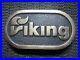 Viking-Logo-Brass-Belt-Buckle-Vintage-Very-Rare-Anacortes-Handmade-1985-Us-01-eof