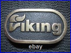 Viking Logo Brass Belt Buckle! Vintage! Very Rare! Anacortes! Handmade! 1985! Us