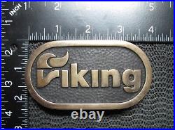 Viking Logo Brass Belt Buckle! Vintage! Very Rare! Anacortes! Handmade! 1985! Us