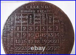 Vintage 1798 Brass Calendar Coin, P. Kempson, Birmingham, Very Nice & Very Rare