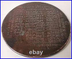 Vintage 1798 Brass Calendar Coin, P. Kempson, Birmingham, Very Nice & Very Rare