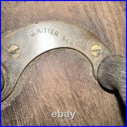 Vintage 1886 G. Ritter New York Fishing Reel Brass And Wood 7.5 Very Rare