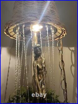 Vintage 1970s Goddess Hanging Oil Rain Lamp MCM Very Rare And Unique. Adorable