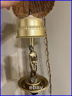 Vintage 1970s Goddess Hanging Oil Rain Lamp MCM Very Rare And Unique. Adorable