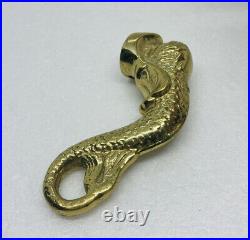 Vintage 1970s Solid Brass Tub Sink Faucet Knob Mermaid Tail 4 Very Rare Decor O