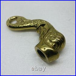 Vintage 1970s Solid Brass Tub Sink Faucet Knob Mermaid Tail 4 Very Rare Decor O