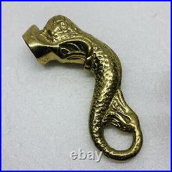 Vintage 1970s Solid Brass Tub Sink Faucet Knob Mermaid Tail 4 Very Rare Decor O