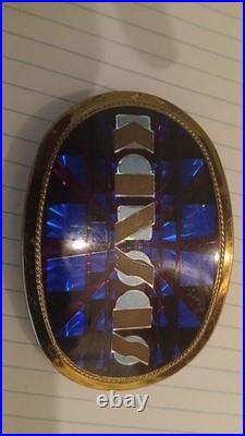 Vintage 1978 Pacifica Belt Buckle Kansas Blue & Gold Version Very Rare One