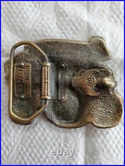 Vintage 1984 USA 1 Monster Truck 4 x 4 Belt Buckle Brass Very Rare USA made