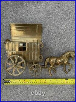 Vintage Antique BRASS Horse carriage pulling Gypsy Caravan Romeni VERY RARE